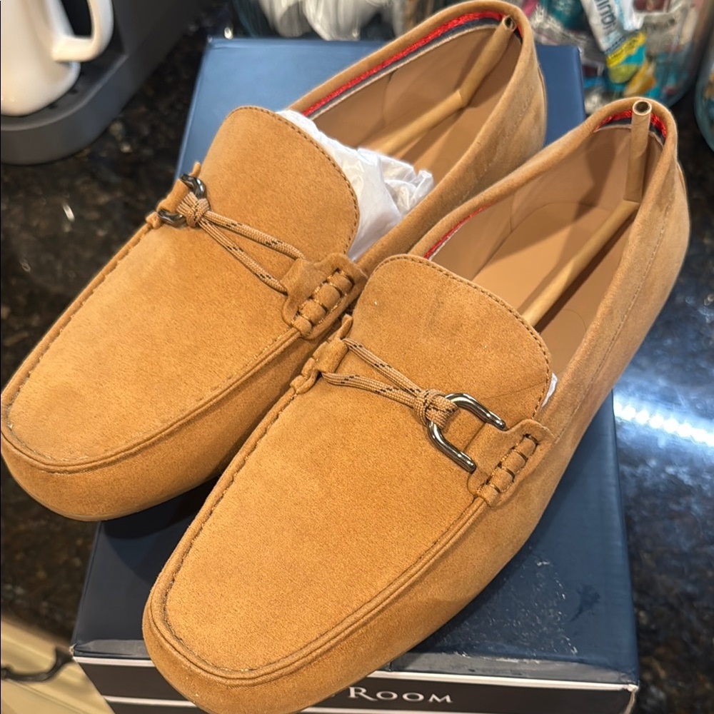 Club Room Brown Loafers with metal detail- brand new